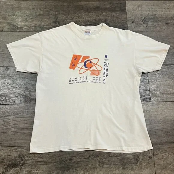 RARE! Vintage 90s Apple Moof Dog Carbon Computing Promo T-Shirt Hanes - Men's XL - Picture 1 of 7